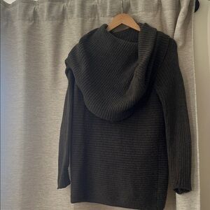 Dark Green Ribbed Knit Sweater
